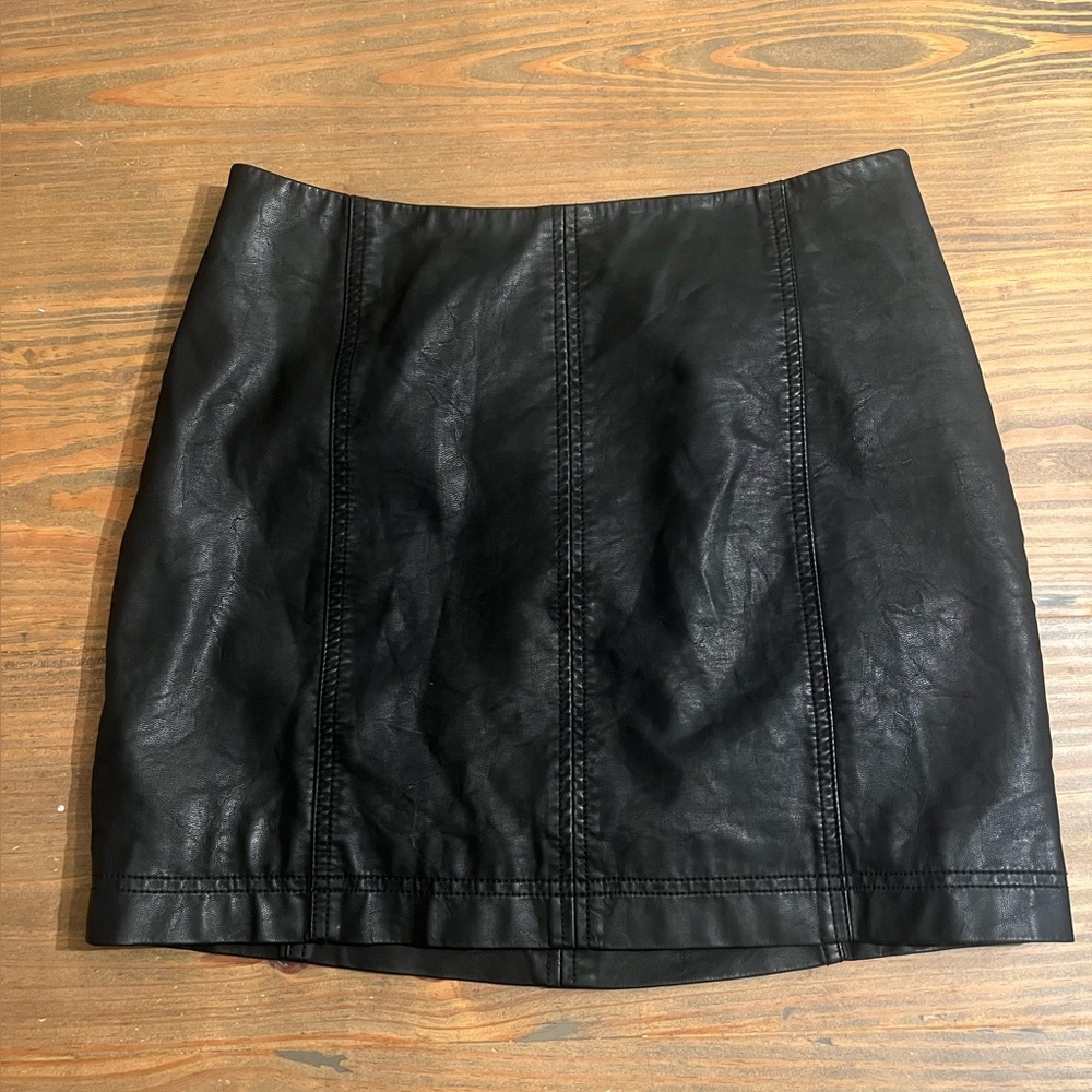 Free People black leather skirt